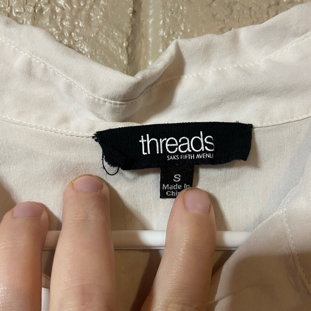 Threads White Button Down Size Small - image 3